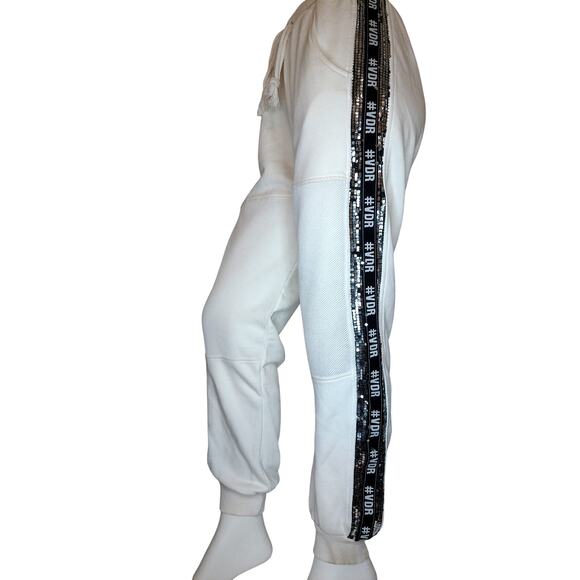 VDR Viadellarose Sweatpants Joggers Logo Mirror Sequins Size Medium - Picture 1 of 15